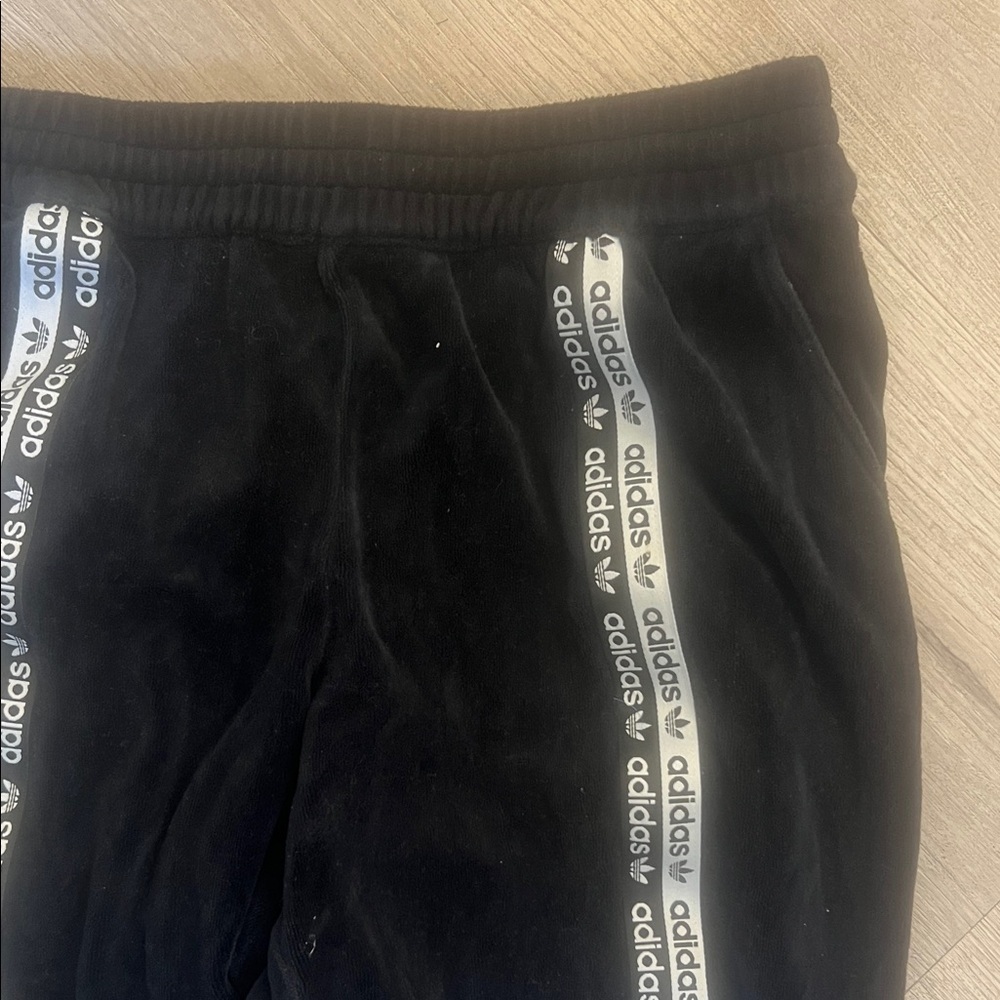 Adidas women’s black Sweatpants with White Stripes - Picture 3 of 5